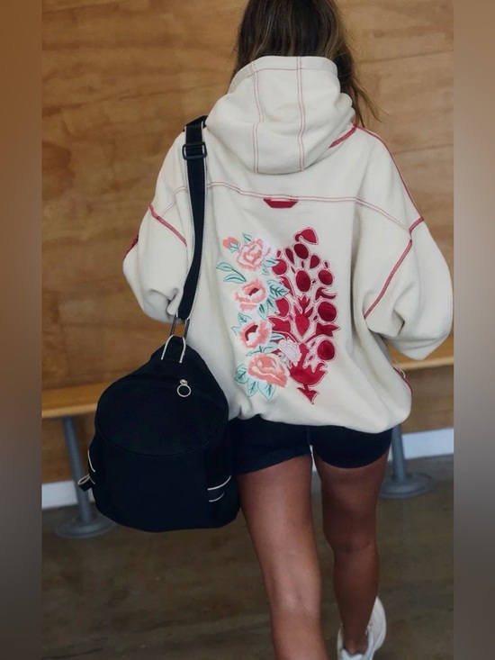 Free People Sweaters - FP Movement - Final Call Rose Logo Hoodie size xs nwot